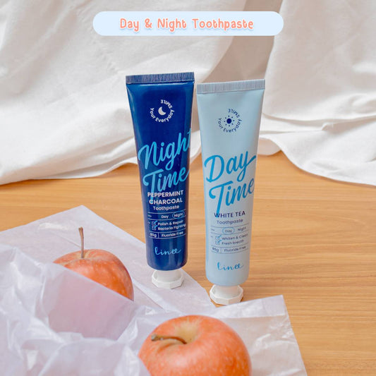 Linee Day & Night Teeth Whitening Toothpaste  สำหรับใช้กลางวันและกลางคืน