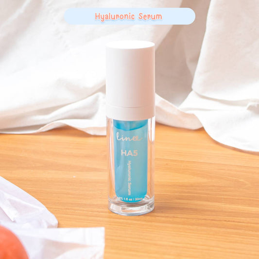 Linee HA5 Hyaluronice Serum สูตรควบคุมความชราในช่องปาก เช่น เหงือกร่น หรือโรคเหงือกต่างๆ (ขวดสีฟ้า)